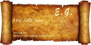 Ehr Gábor névjegykártya